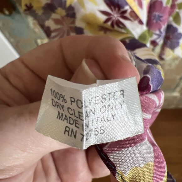 Colorful Semi Sheer Cover Up/Boho Blouse One Size Purples Yellows Floral - Picture 4 of 6